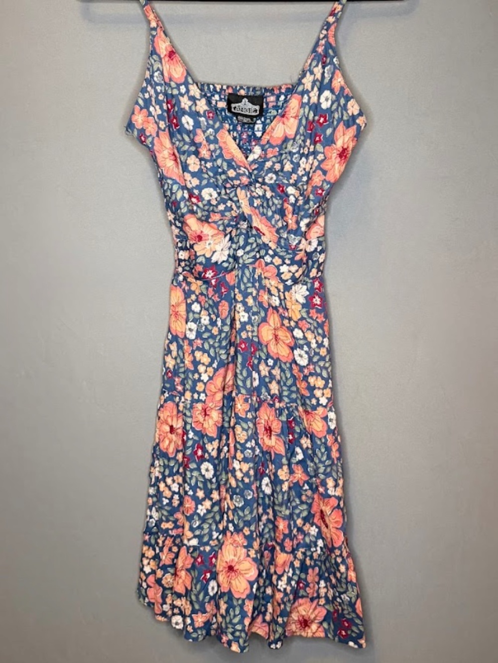 Angie Blue Floral Midi Dress Women’s Small